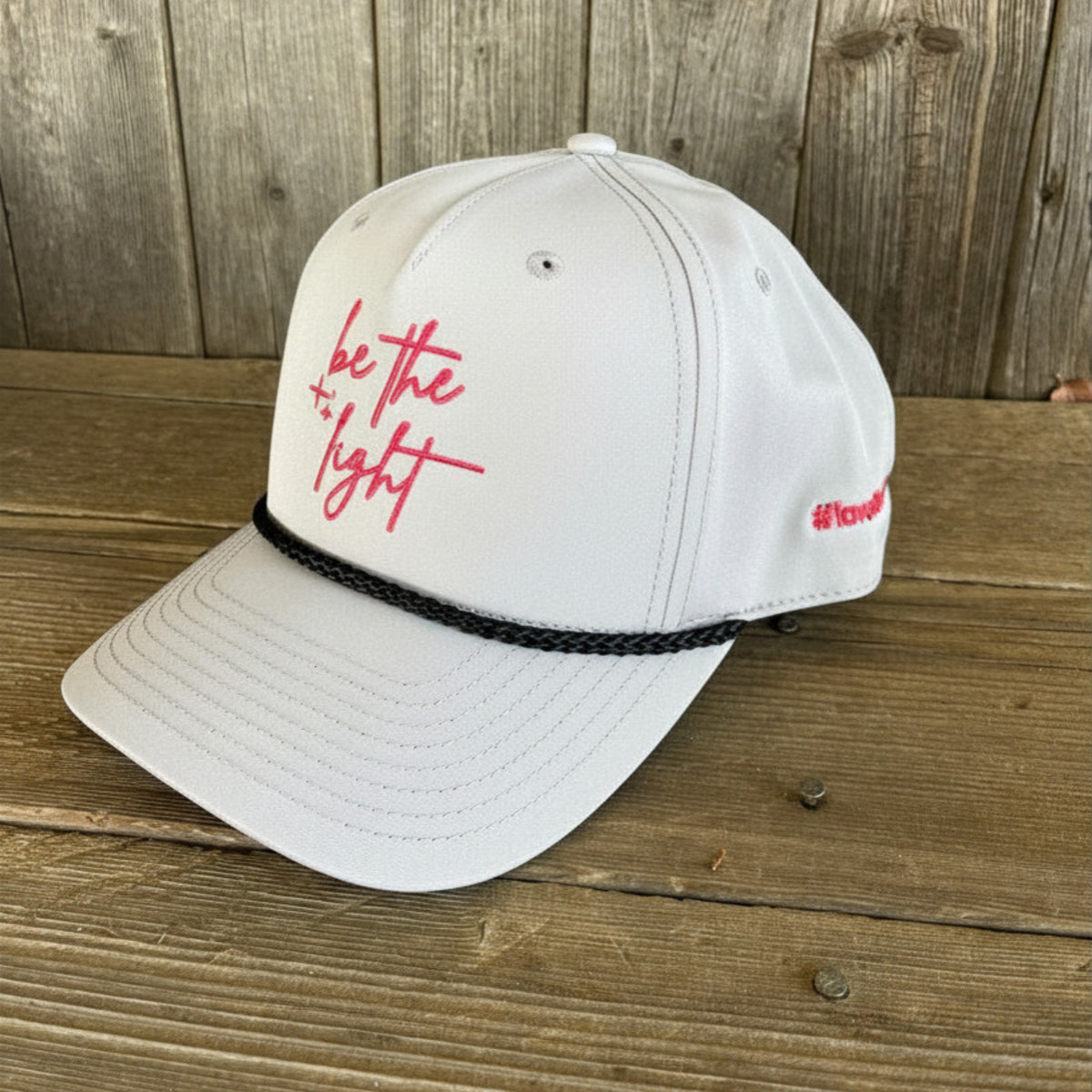 Oaklynn Memorial Cap "Be The Light" –  Fashion Ribbon Ball Cap | Grey/Pink | #LoveLikeOaklynn